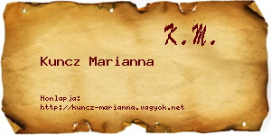 Kuncz Marianna névjegykártya